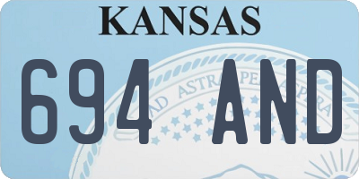 KS license plate 694AND