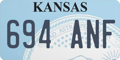 KS license plate 694ANF
