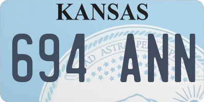 KS license plate 694ANN