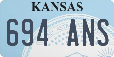 KS license plate 694ANS