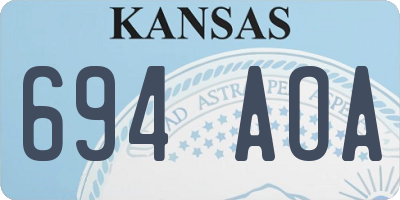 KS license plate 694AOA
