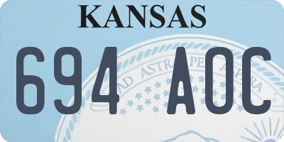 KS license plate 694AOC
