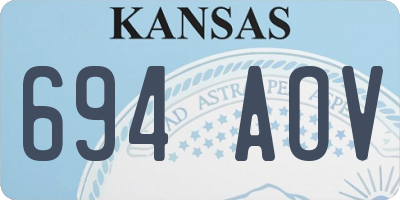 KS license plate 694AOV