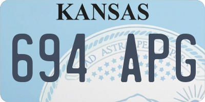 KS license plate 694APG