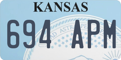 KS license plate 694APM