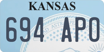 KS license plate 694APO