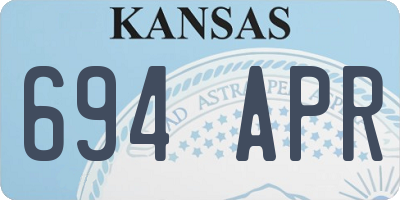 KS license plate 694APR