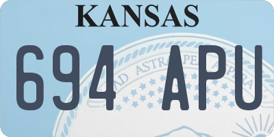 KS license plate 694APU