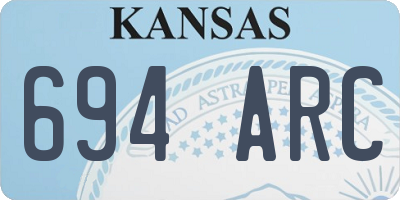 KS license plate 694ARC