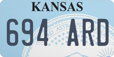 KS license plate 694ARD
