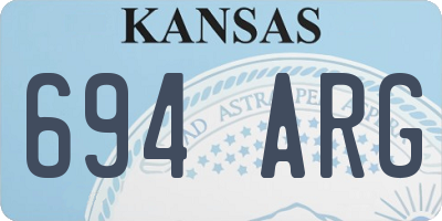KS license plate 694ARG