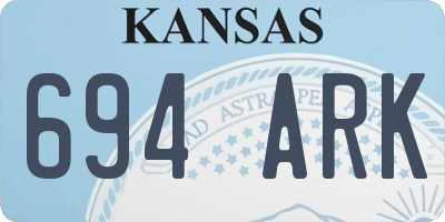 KS license plate 694ARK