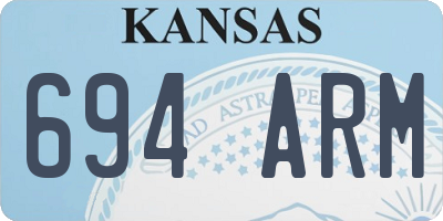 KS license plate 694ARM