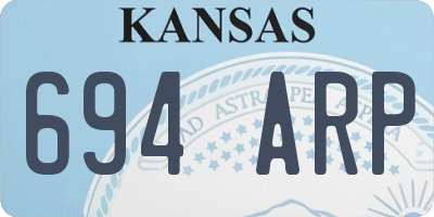 KS license plate 694ARP