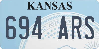 KS license plate 694ARS
