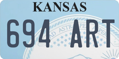 KS license plate 694ART