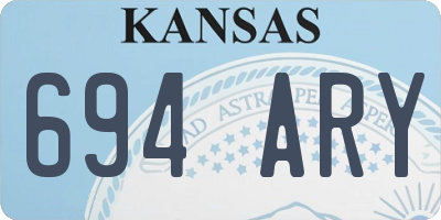 KS license plate 694ARY