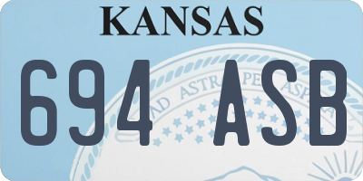 KS license plate 694ASB