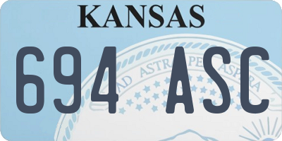 KS license plate 694ASC