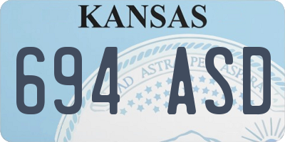 KS license plate 694ASD