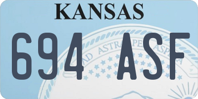 KS license plate 694ASF