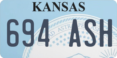 KS license plate 694ASH