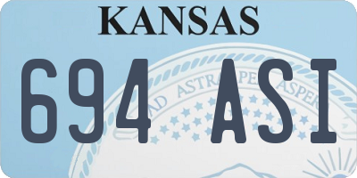 KS license plate 694ASI