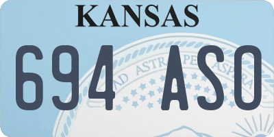 KS license plate 694ASO
