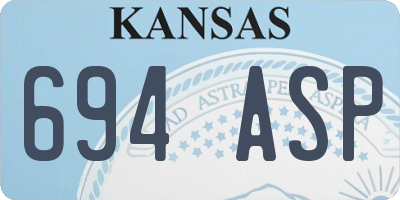 KS license plate 694ASP