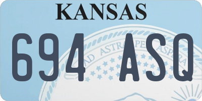 KS license plate 694ASQ
