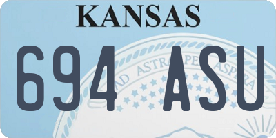 KS license plate 694ASU