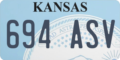 KS license plate 694ASV