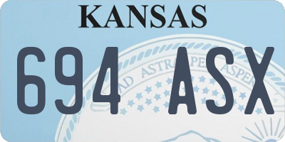 KS license plate 694ASX