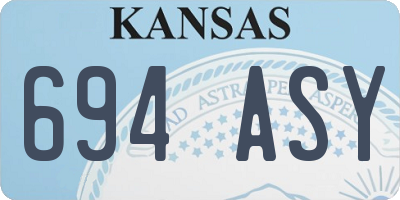 KS license plate 694ASY
