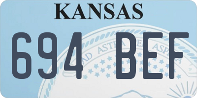 KS license plate 694BEF