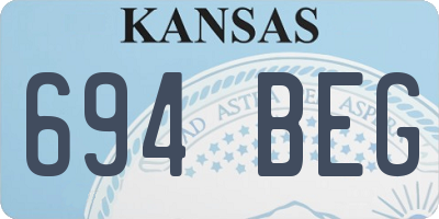 KS license plate 694BEG