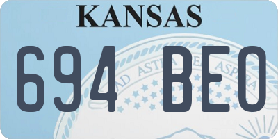 KS license plate 694BEO