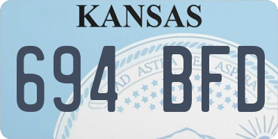 KS license plate 694BFD