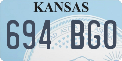 KS license plate 694BGO