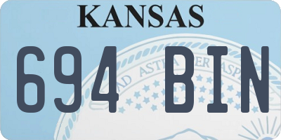 KS license plate 694BIN