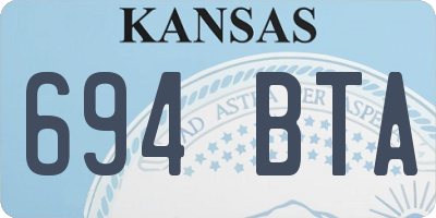 KS license plate 694BTA