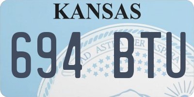 KS license plate 694BTU