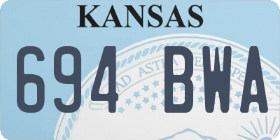 KS license plate 694BWA