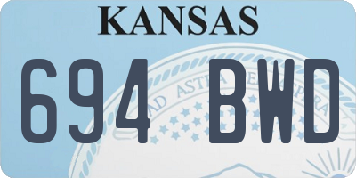 KS license plate 694BWD