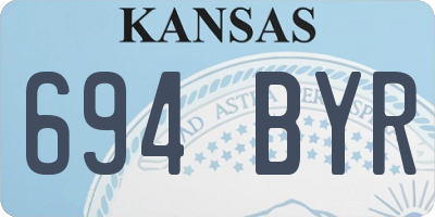KS license plate 694BYR