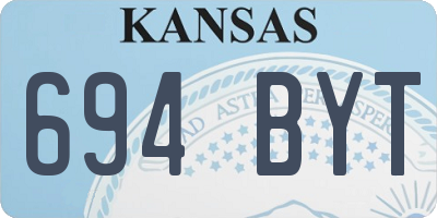 KS license plate 694BYT