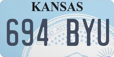 KS license plate 694BYU