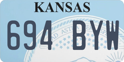 KS license plate 694BYW