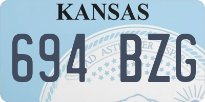 KS license plate 694BZG