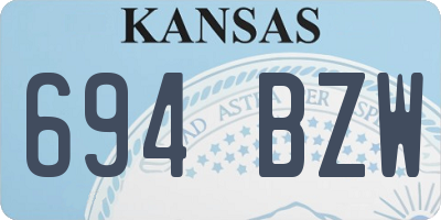 KS license plate 694BZW